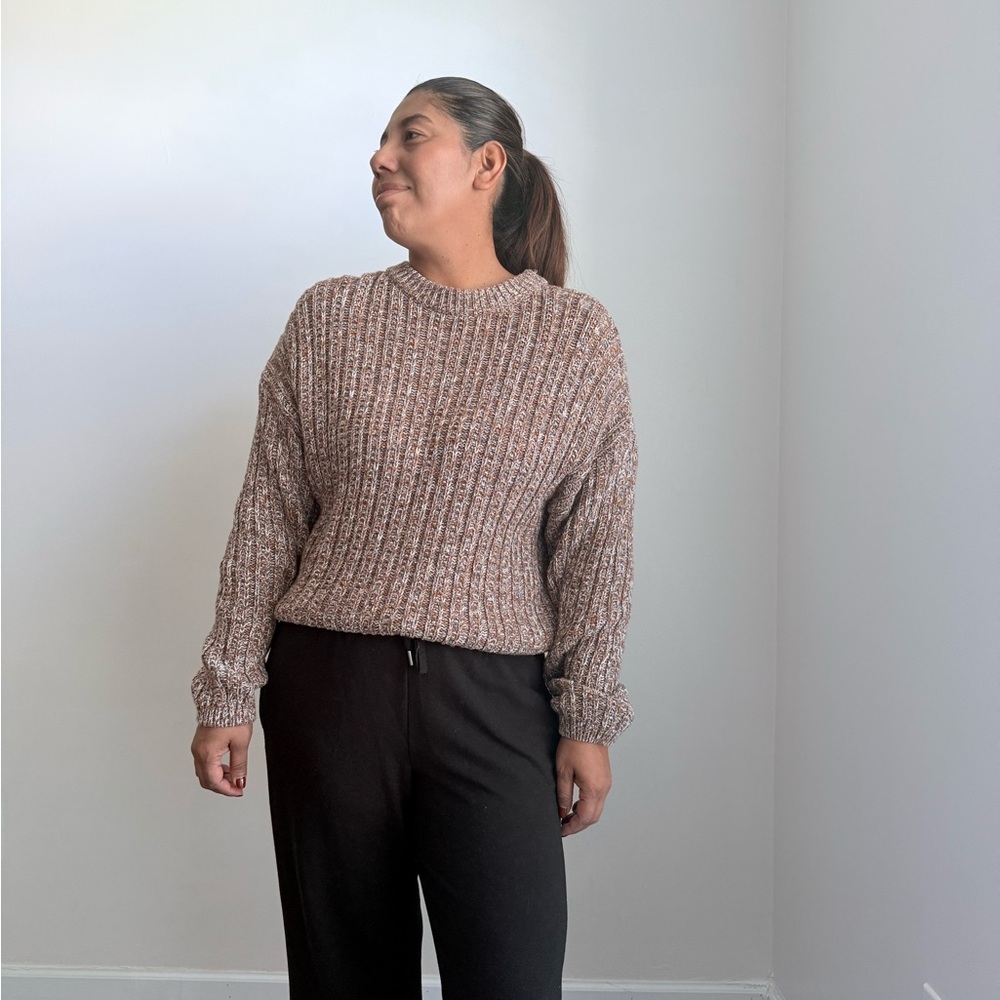 Target Women's Textured Knit Sweater - Brown